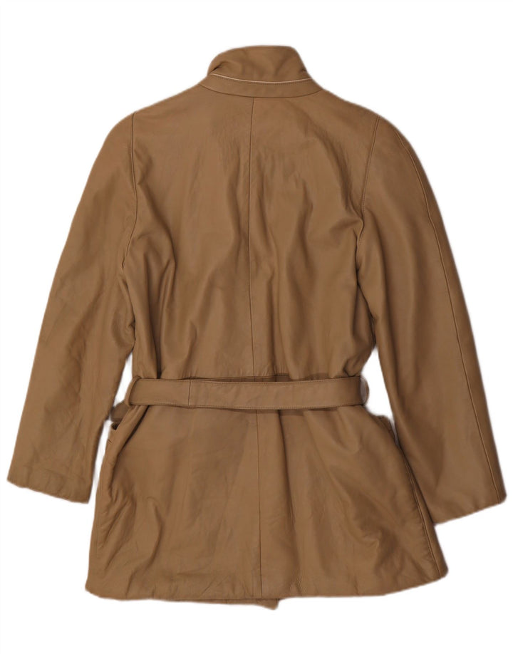 manteau en cuir femme vintage UK 12 Beige moyen