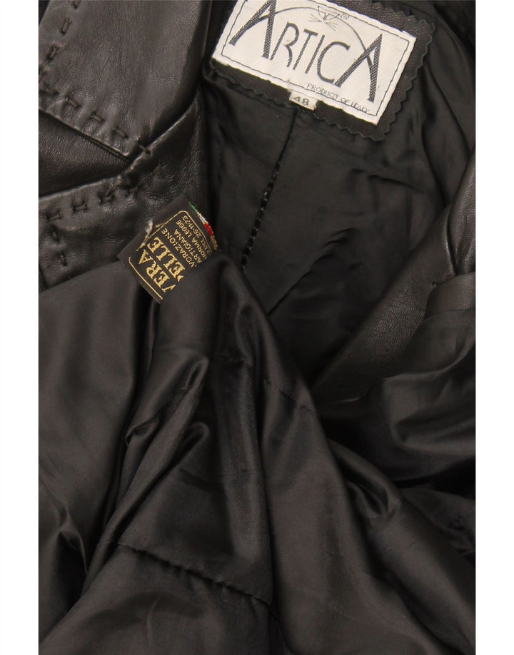 Manteau en cuir femme vintage IT 48 XL Cuir noir