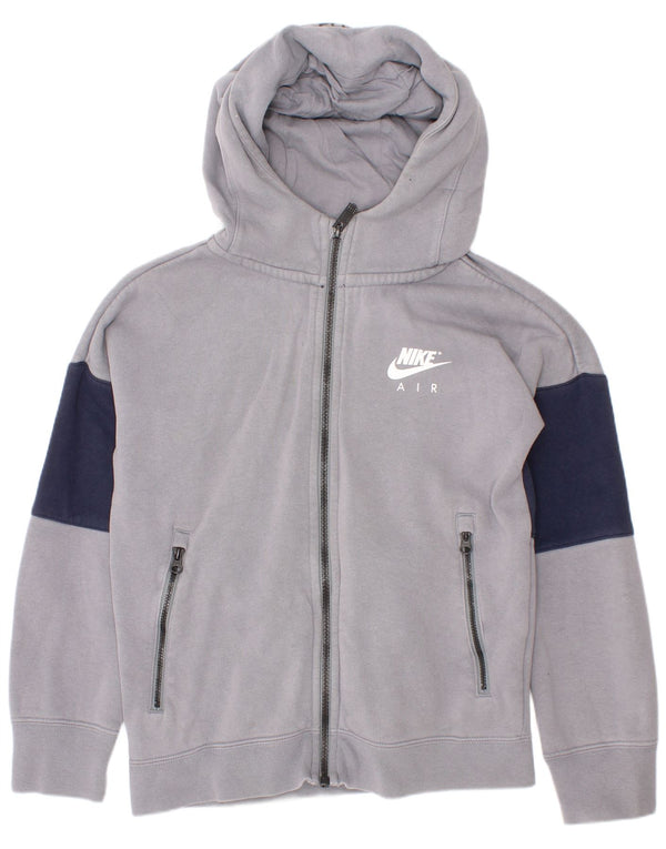 Nike Pull à capuche zippé pour garçon 8-9 ans Petit Gris Colorblock Coton Sports