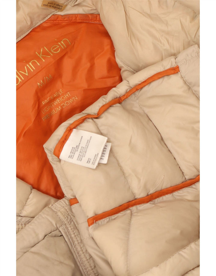 Calvin Klein Veste matelassée pour femme UK 14 Nylon beige moyen