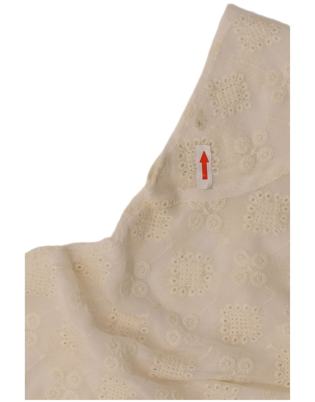 Zara Haut transparent pour femme UK 10 Petit polyester floral blanc cassé