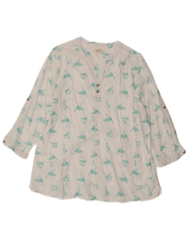 Mountain Warehouse Tunique à manches 3/4 pour femme UK 18 XL Blanc Imprimé animal