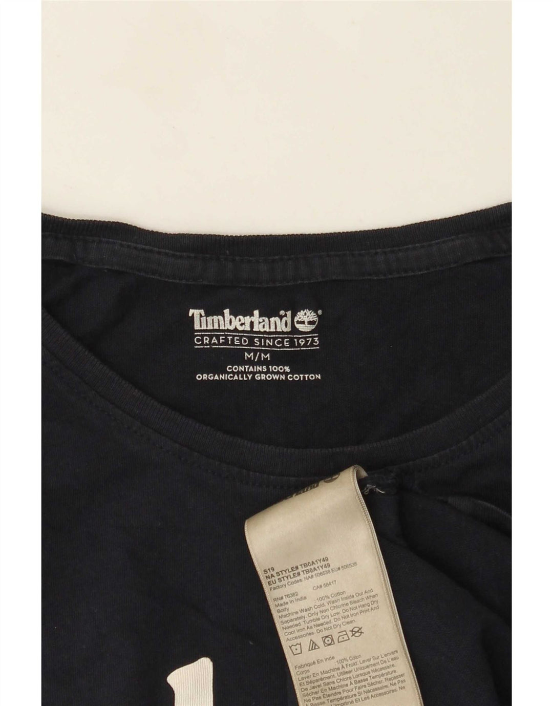 Timberland T-Shirt Graphique Homme Bleu Marine Moyen Coton