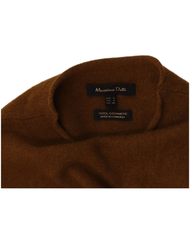 Massimo Dutti Pull col roulé pour femme UK 10 Petite laine marron