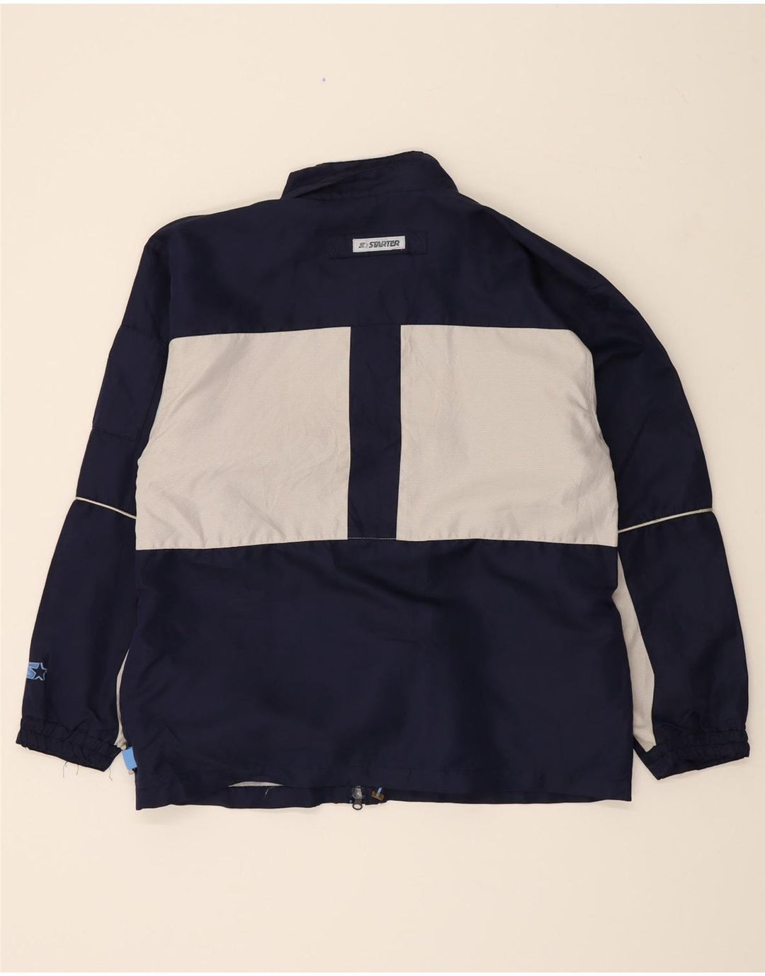 STARTER Boys Windbreaker Jacket 15-16 Years XL  Navy Blue Colourblock Vintage Starter and Second-Hand Starter from Messina Hembry 
