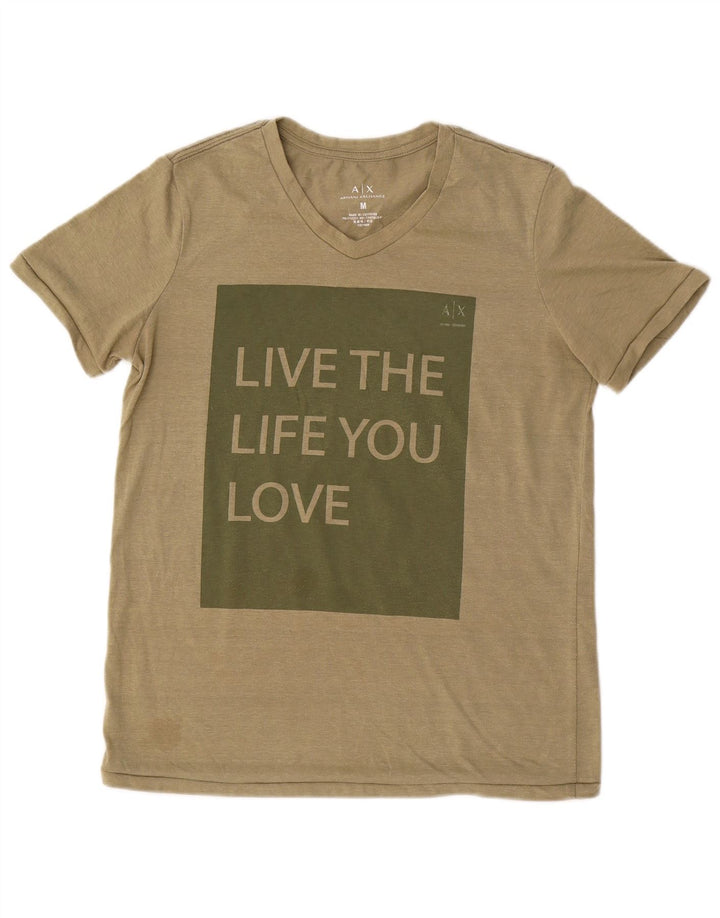 Armani Exchange T-Shirt Graphique Haut Kaki Moyen Coton Homme