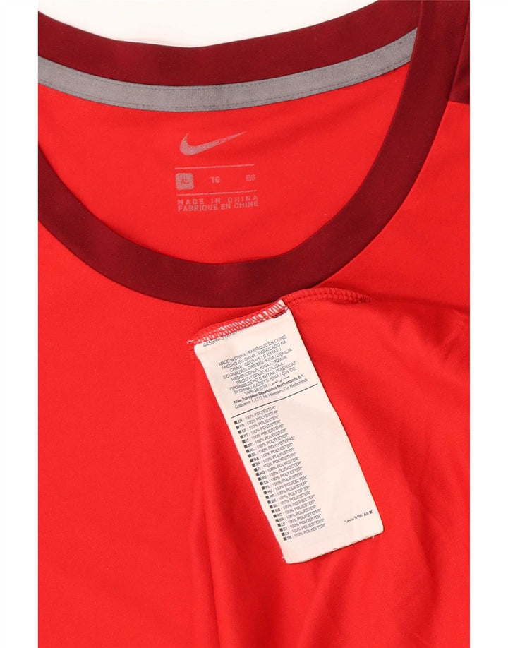 Nike T-Shirt Homme Haut XL Rouge Colorblock Polyester