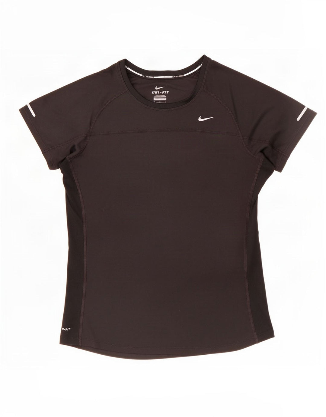 Nike Womens Dri Fit T-Shirt Top UK 12 Noir Moyen Polyester
