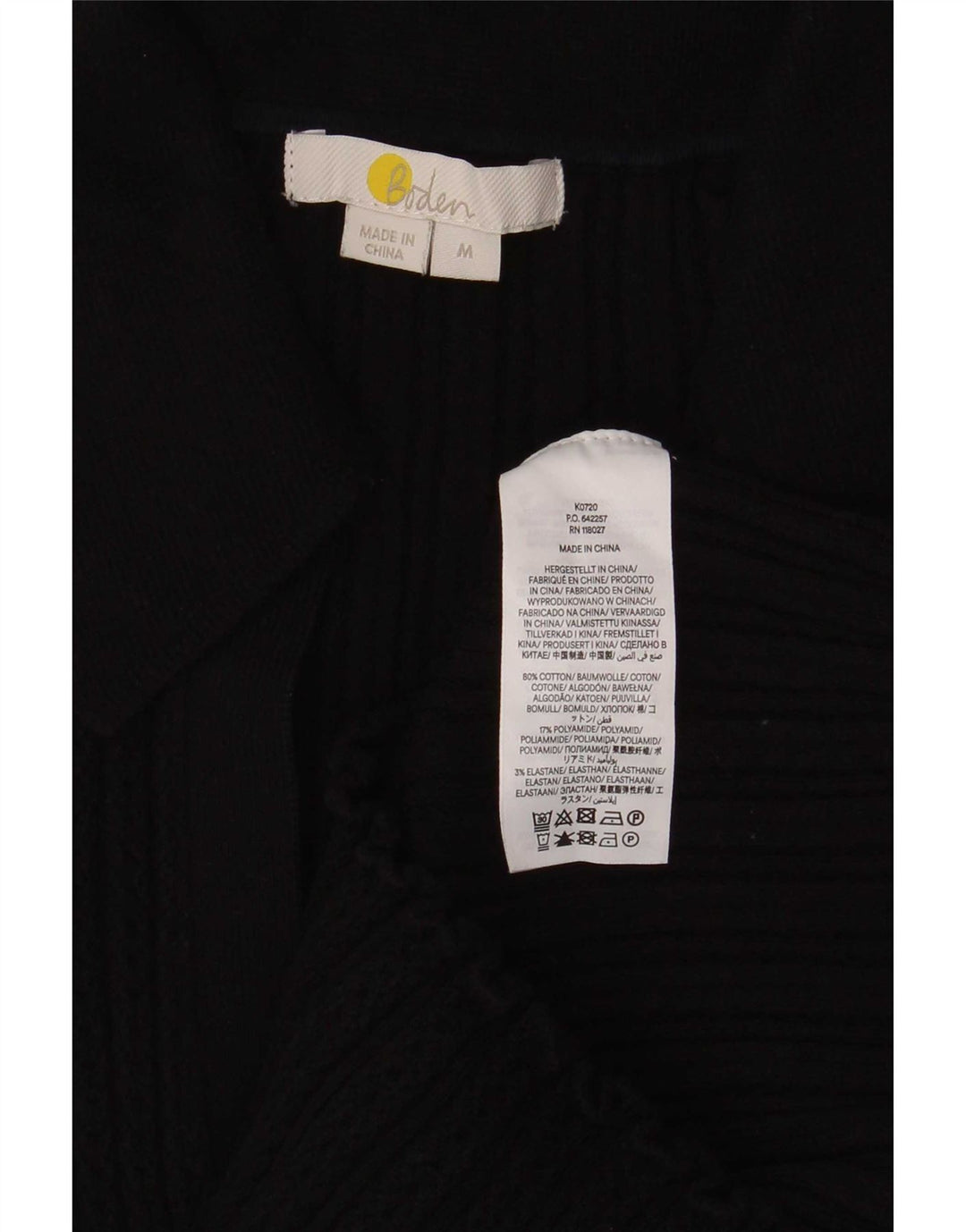 Polo Boden Femme UK 42 Coton Noir Moyen