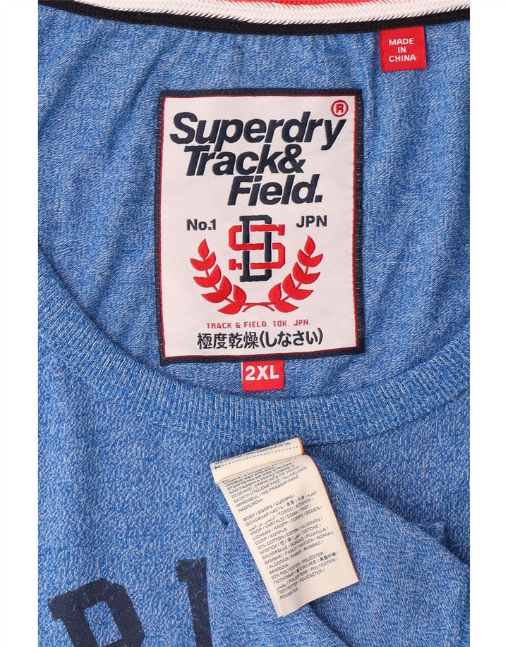 SUPERDRY Débardeur Graphique Homme 2XL Bleu Coton