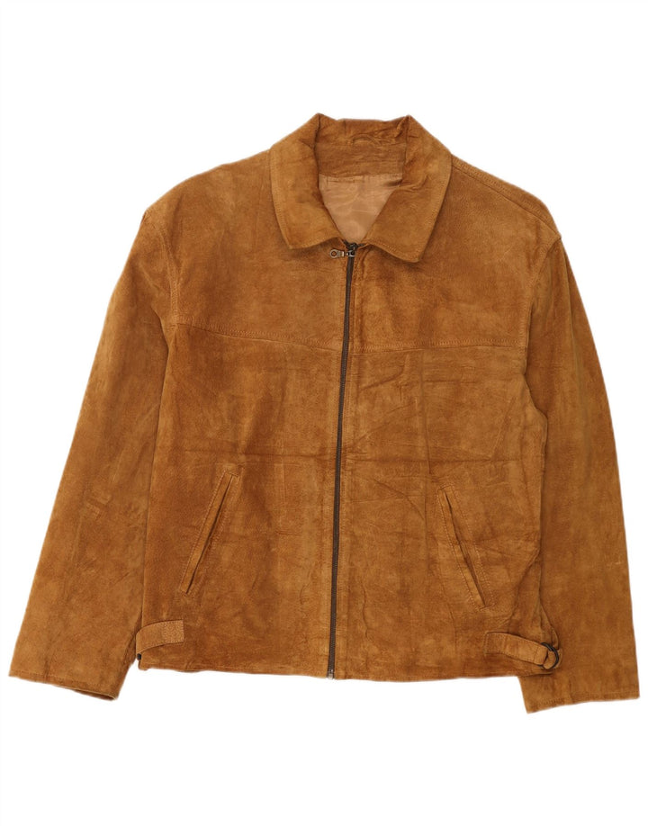 veste en daim homme vintage IT 50 grand cuir beige