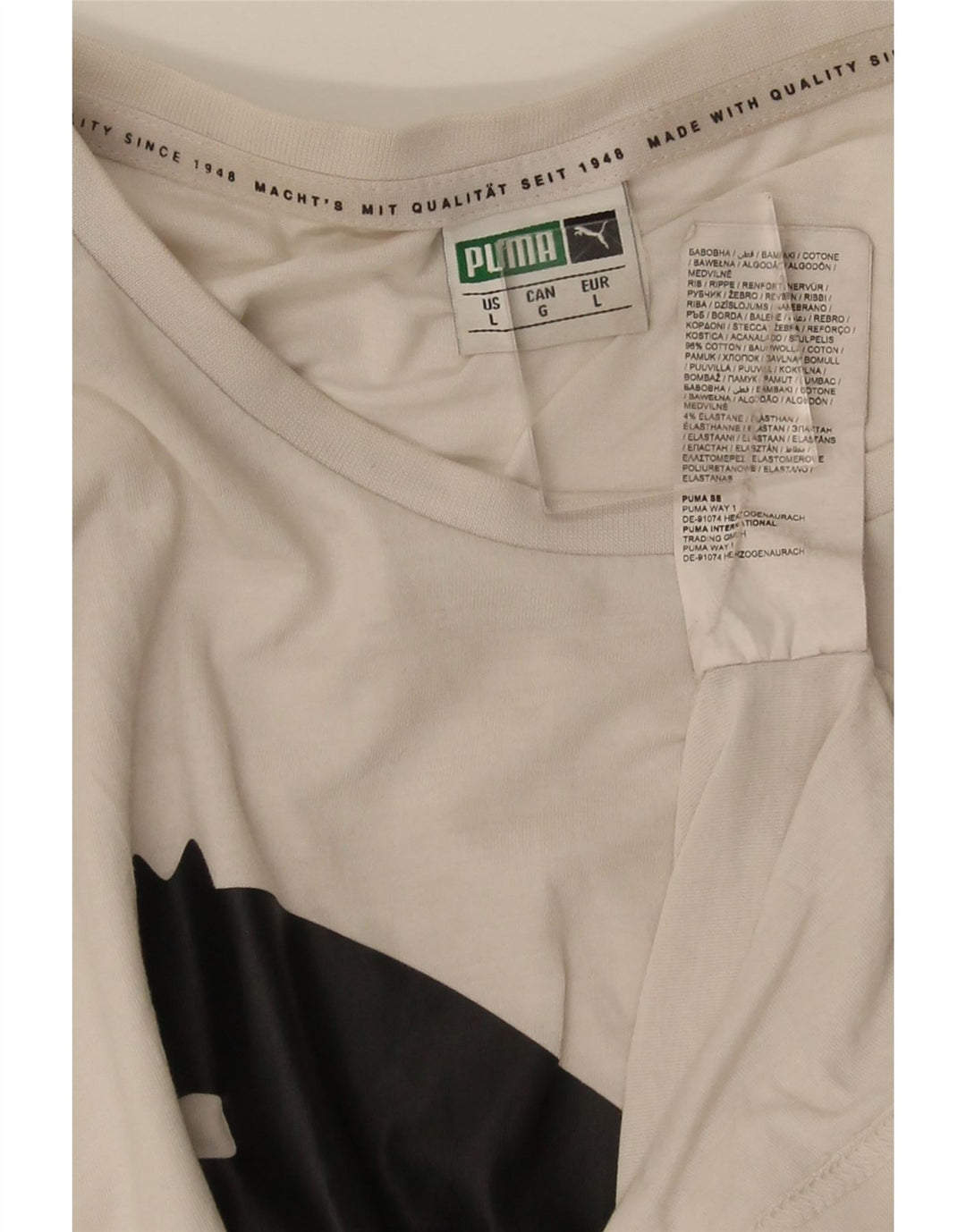 Puma T-shirt graphique pour hommes, grand, blanc, coton