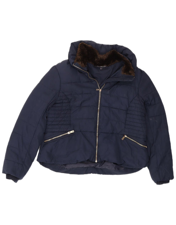 Marks & Spencer Veste matelassée pour femme UK 16 Large Bleu Marine Polyester