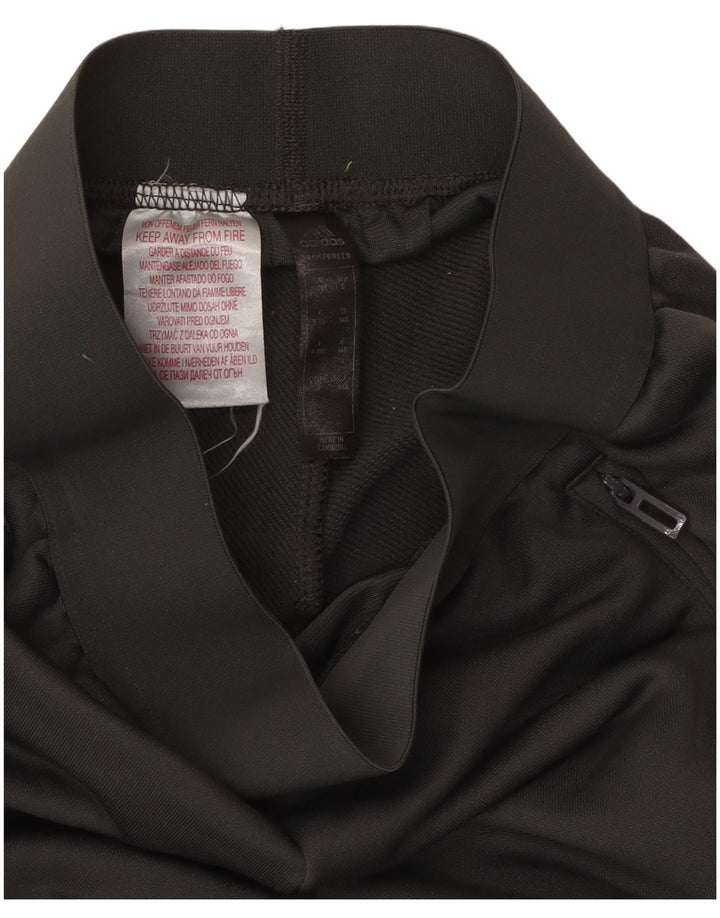 ADIDAS Boys Tracksuit Trousers 9-10 Years  Black Colourblock