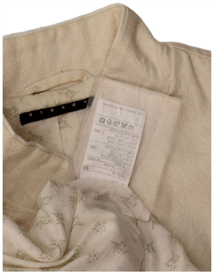 SISLEY Pardessus Femme IT 42 Medium Off White Coton