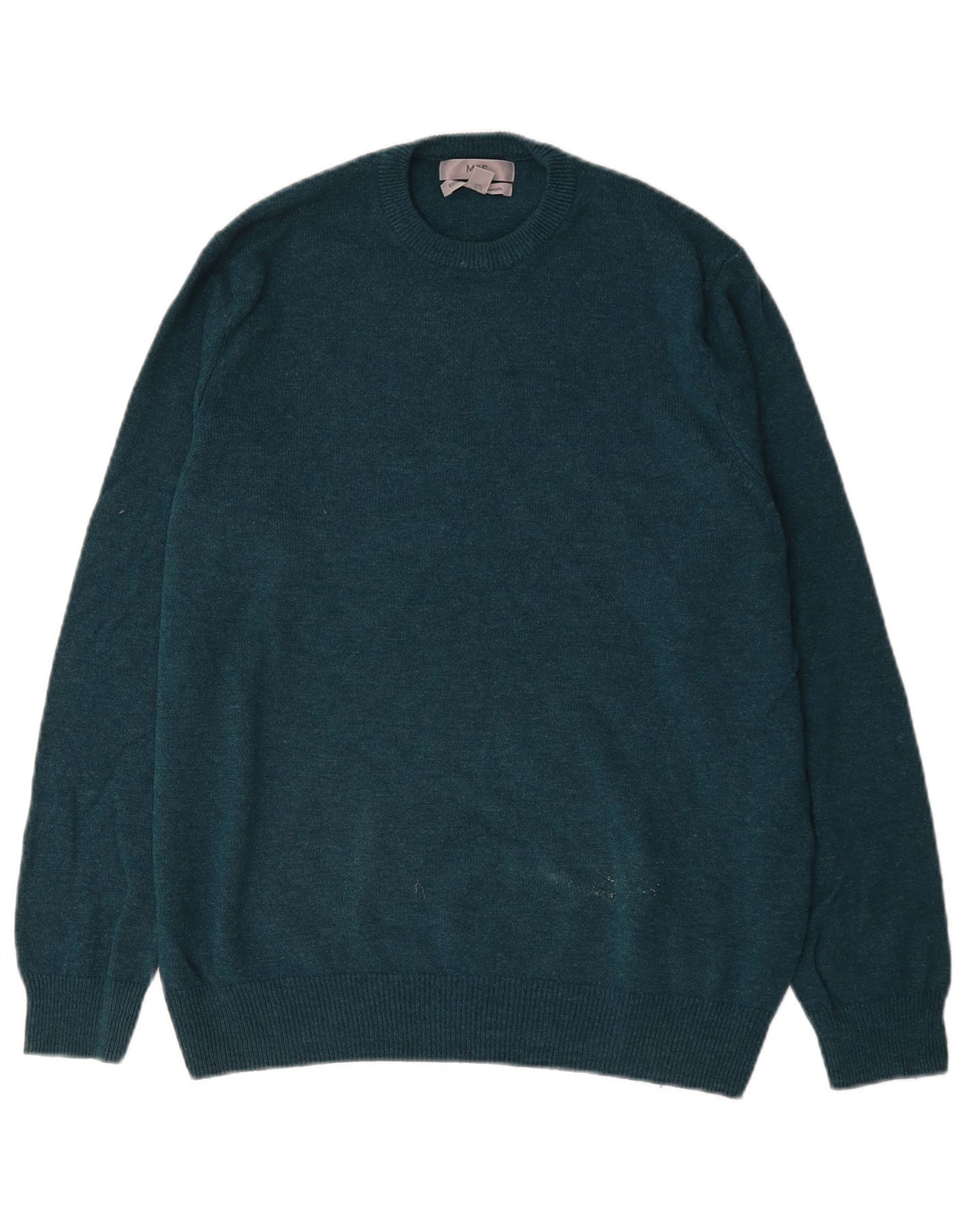 Marks & Spencer Pull à col rond pour homme XL en laine d'agneau vert