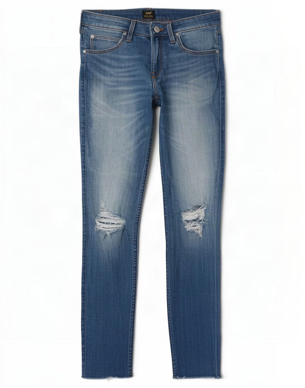 Lee Femme Scarlett Jean skinny effet vieilli W28 L29 Bleu Coton