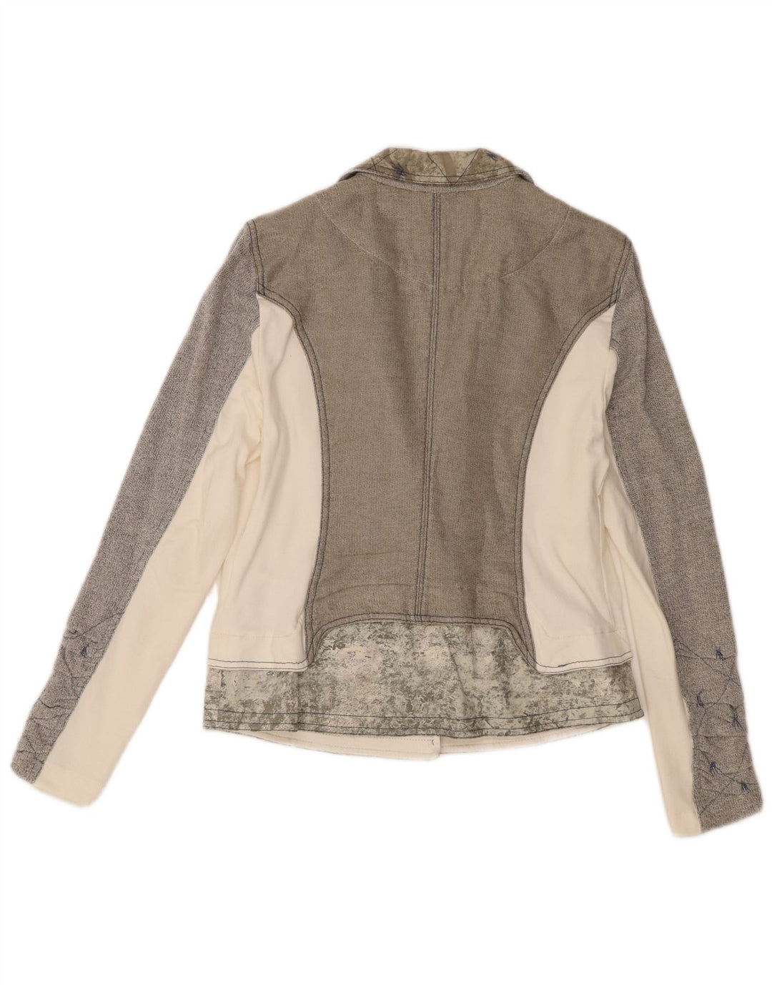 Elisa Cavaletti Veste blazer à 3 boutons pour femme UK 12 Gris moyen Colourblock
