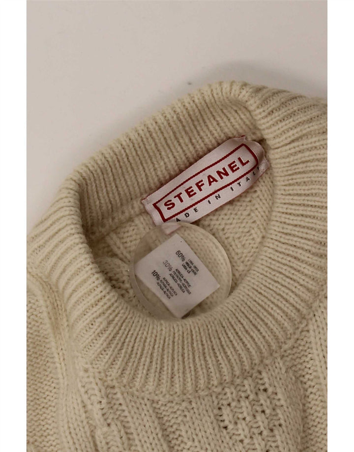 Stefanel Pull Col Rond Homme Laine Beige Moyen