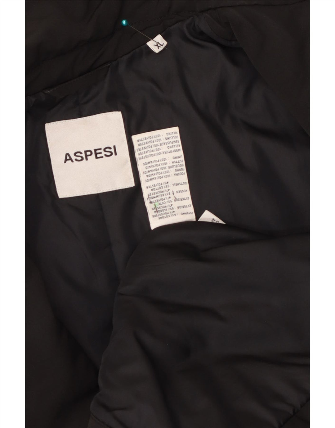 Aspesi Manteau Femme UK 18 XL Coton Noir
