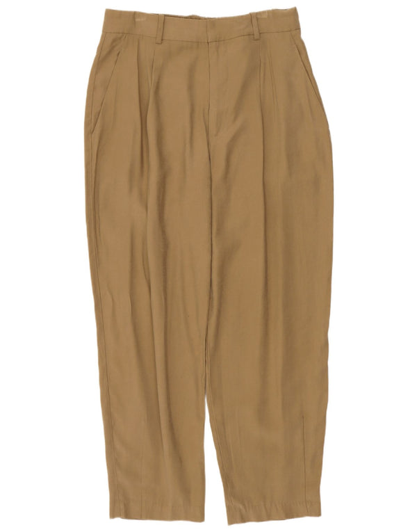 Zara Pantalon Chino Pegged Femme Moyen W28 L26 Kaki Viscose