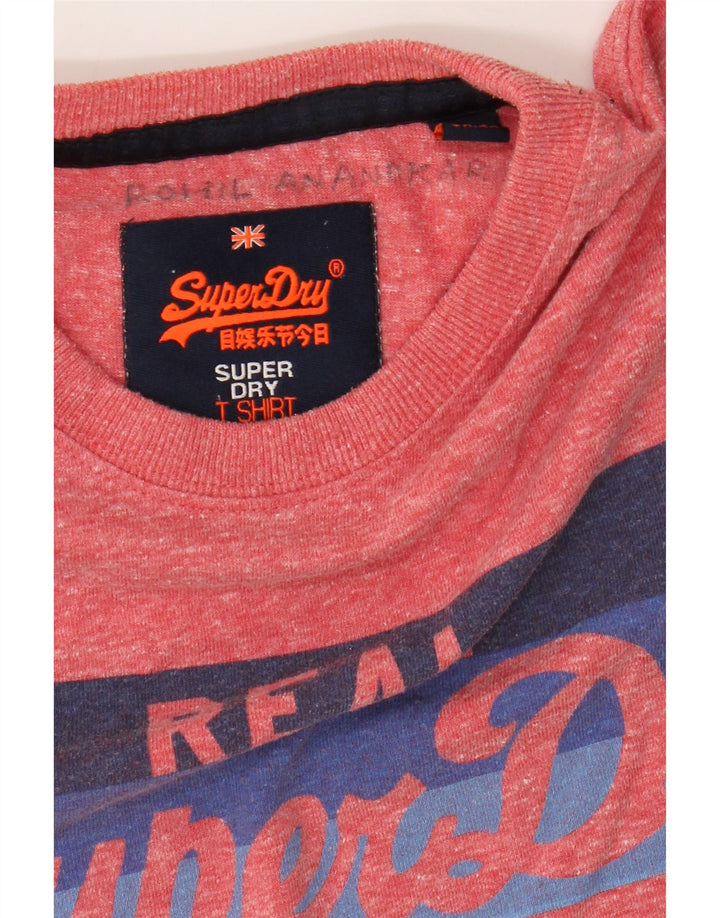 Superdry T-Shirt Graphique Homme Petit Rose Moucheté Polyester