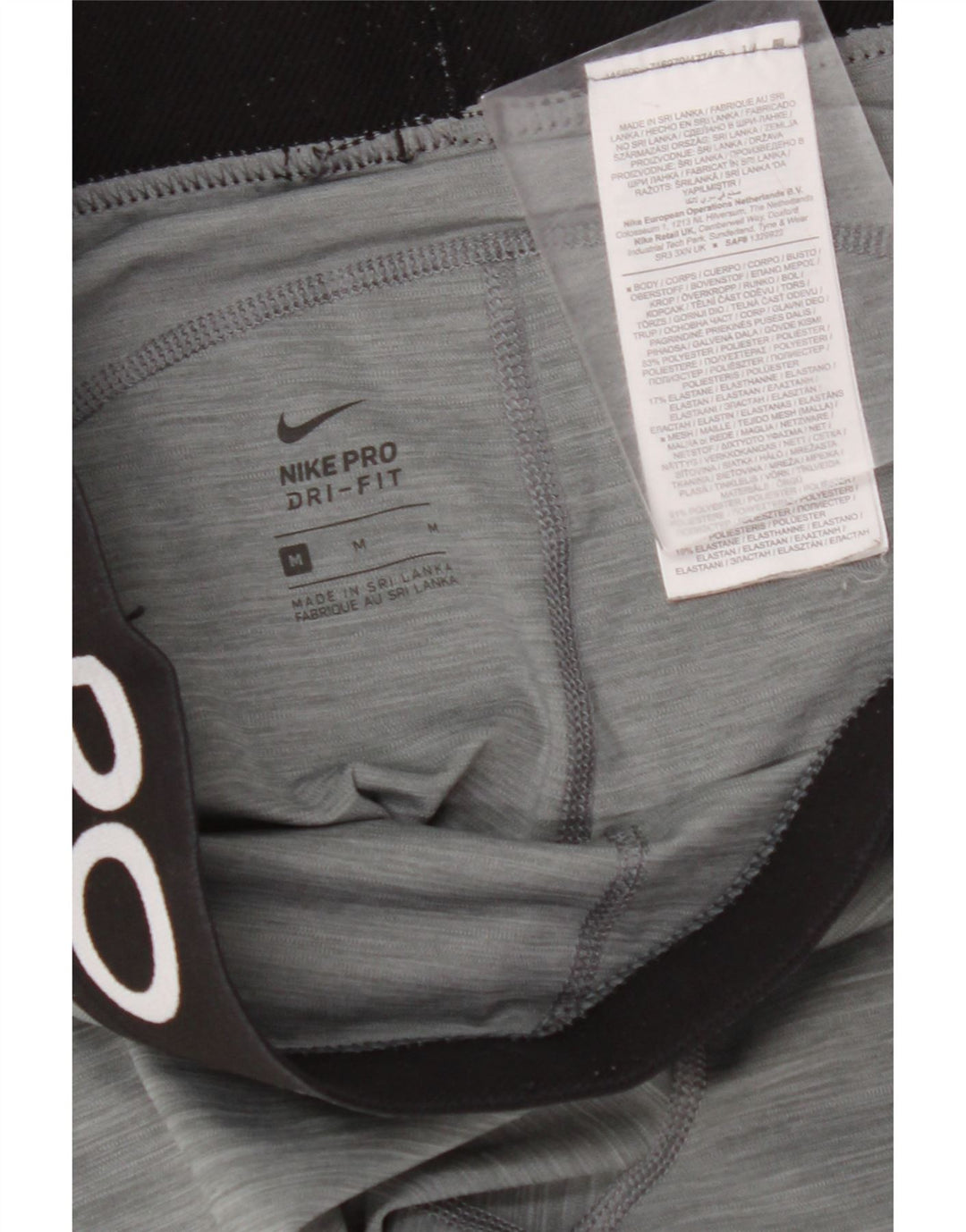 NIKE Legging graphique Dri Fit pour femme UK 12 Gris moyen Polyester