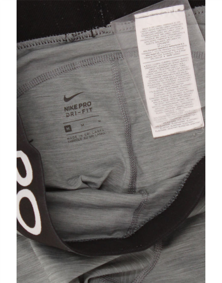 NIKE Legging graphique Dri Fit pour femme UK 12 Gris moyen Polyester