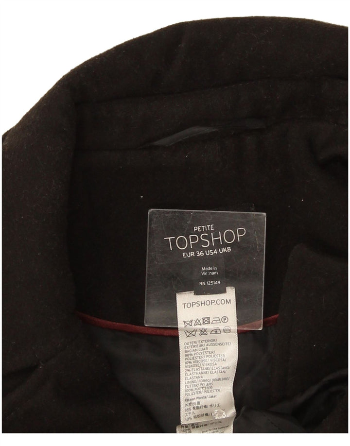Topshop Manteau Femme Taille 8 Petit Noir Polyester