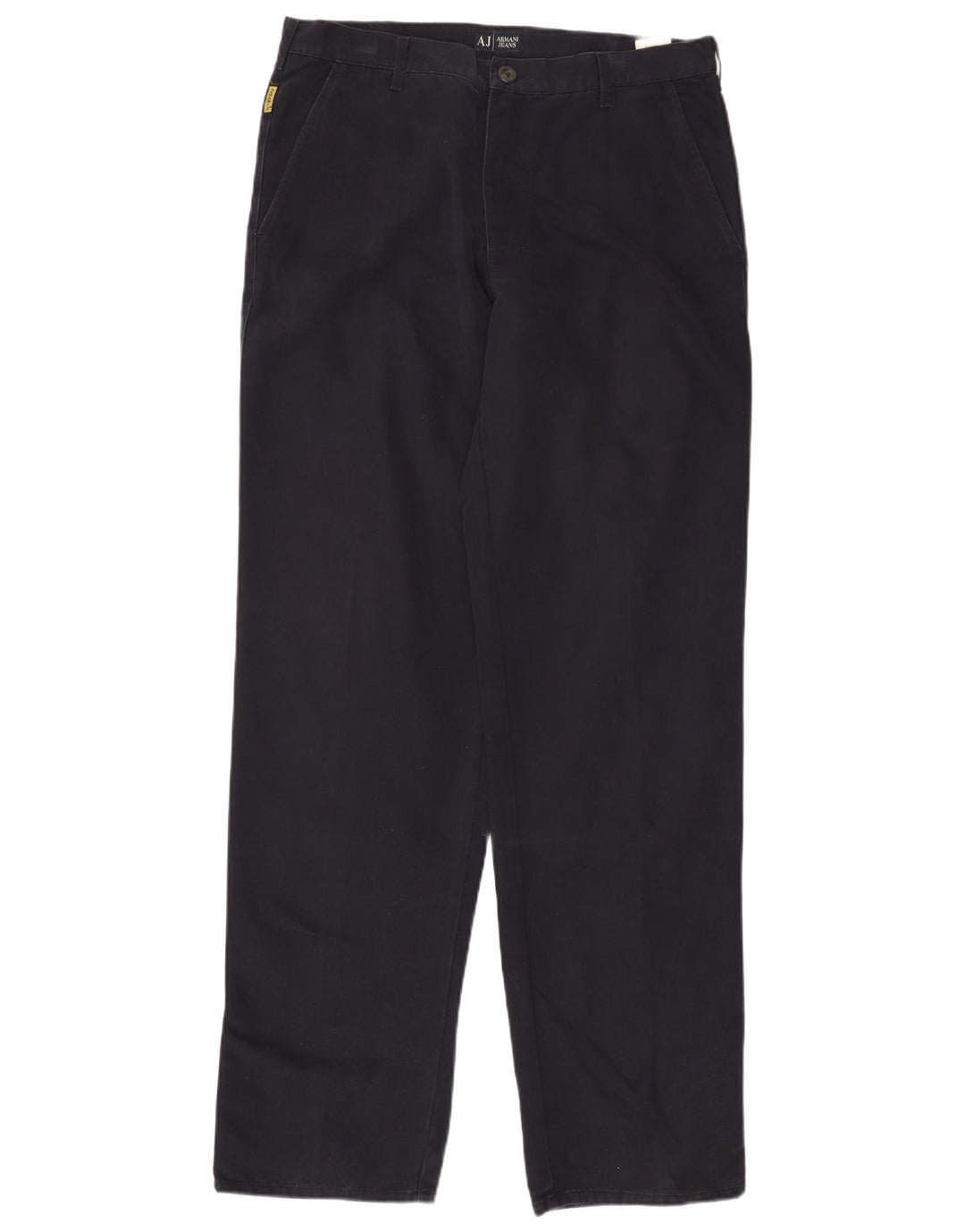 ARMANI Pantalon Chino Droit Homme EU 52 XL W36 L36 Bleu Marine Coton