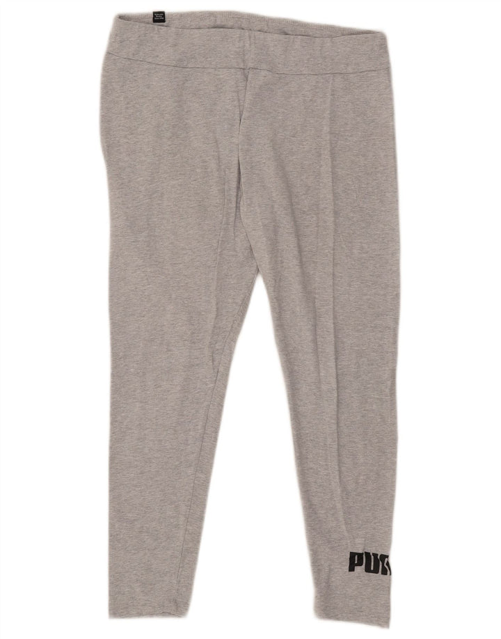 Puma Leggings graphiques pour femmes UK 14 Large Gris Moucheté