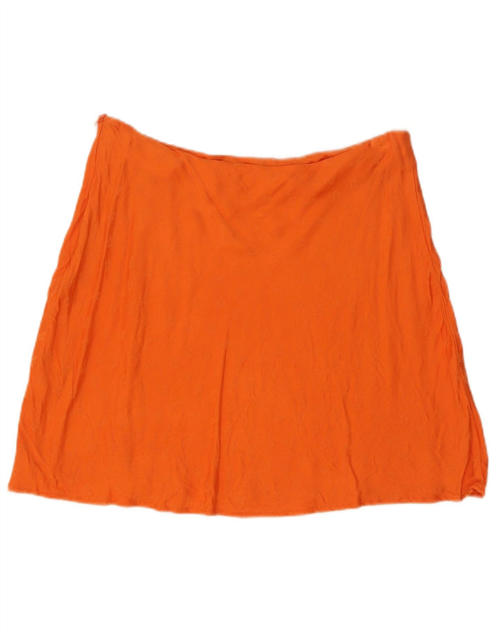 Zara Femme Mini Jupe Large W30 Orange Viscose