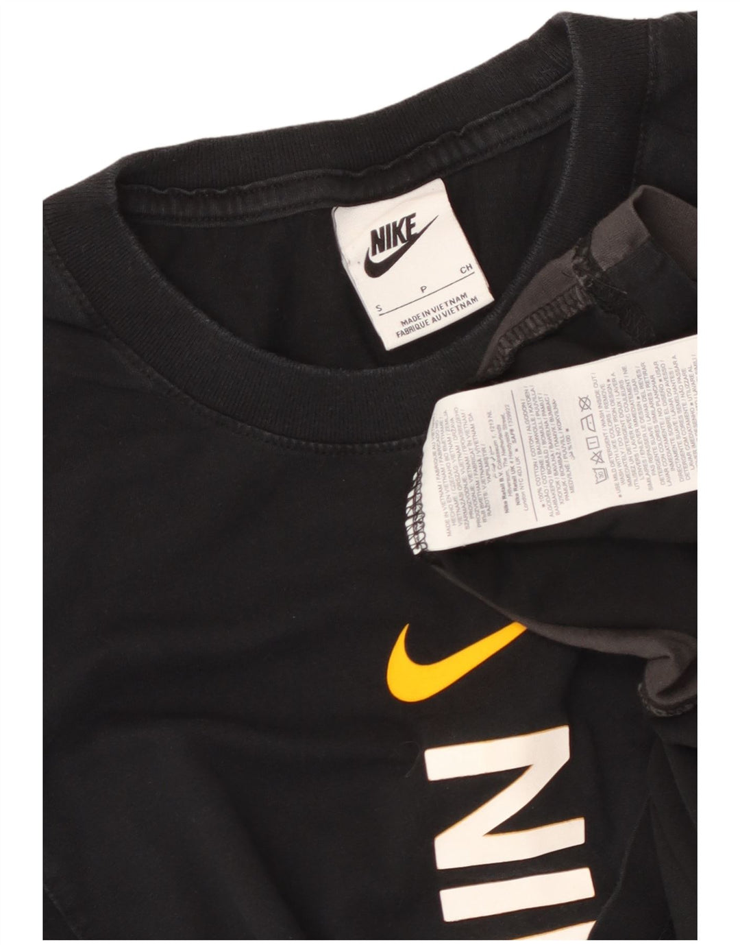 NIKE T-shirt graphique pour hommes, petit haut en coton color block noir