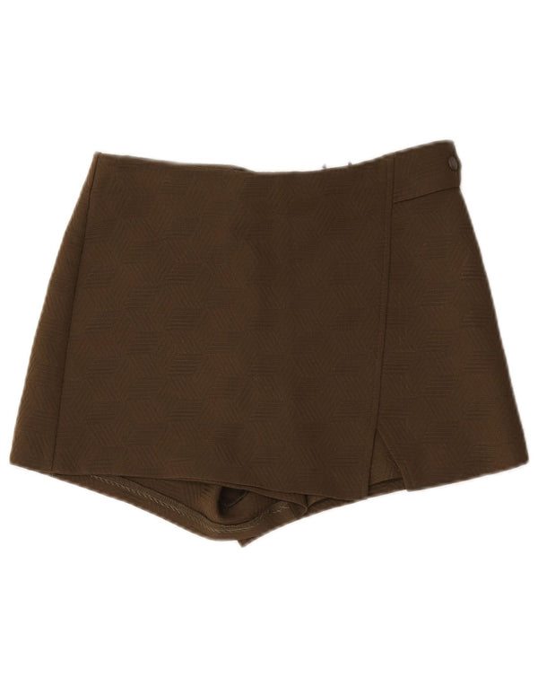 Topshop Pantalon chaud taille haute pour femme UK 10 Small W30 Kaki Géométrique