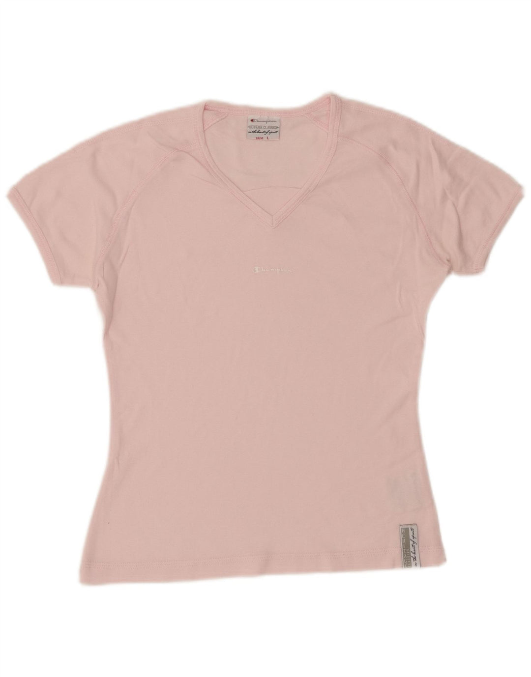 CHAMPION T-Shirt Heritage Classics pour Femme UK 14 Grand Coton Rose
