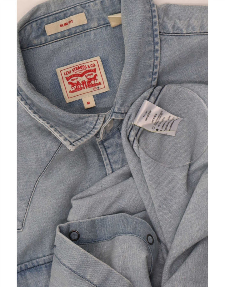 Levi's Chemise en Jean Slim Fit Homme Bleu Moyen Coton