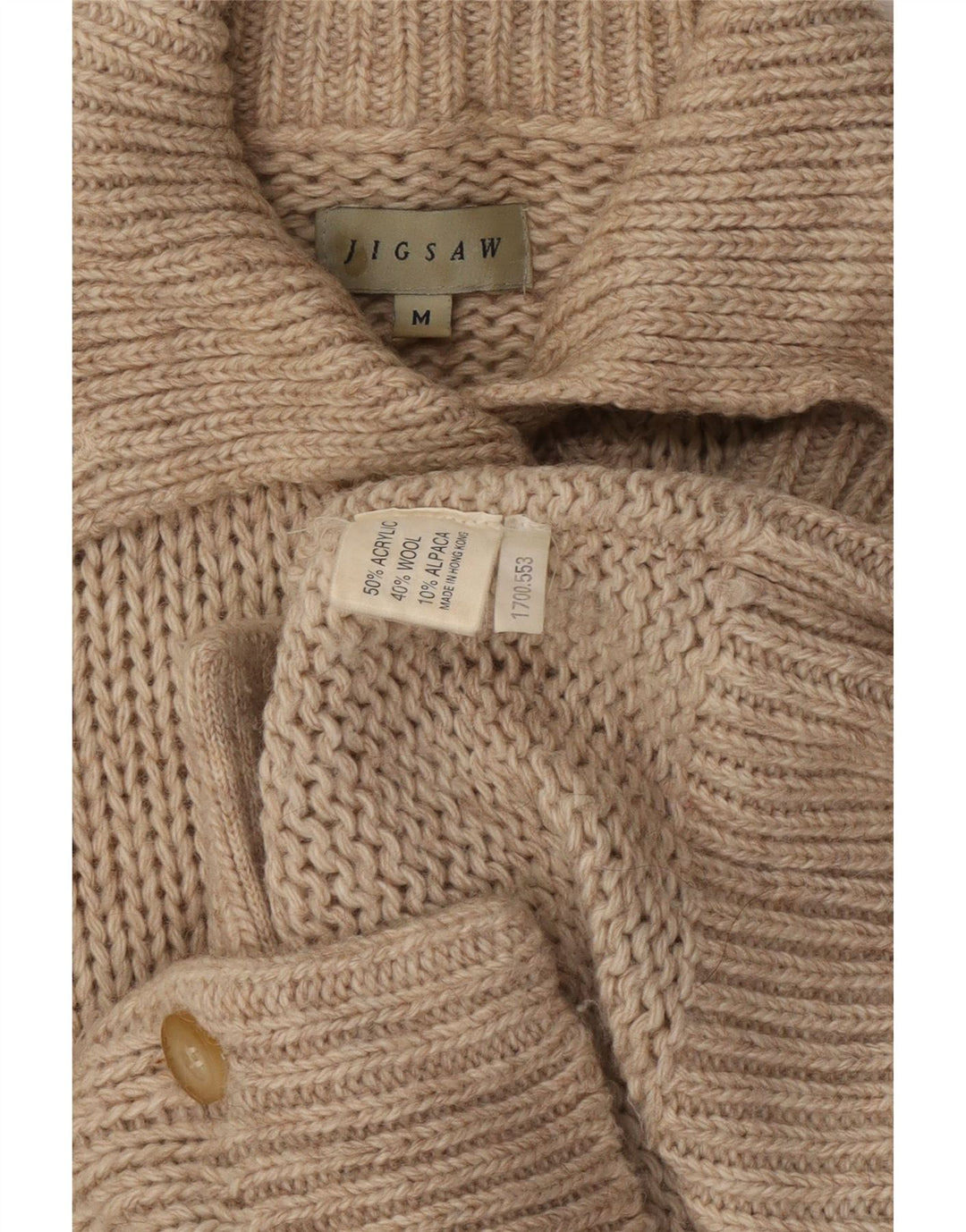 Jigsaw Cardigan Femme Pull UK 14 Acrylique Gris Moyen