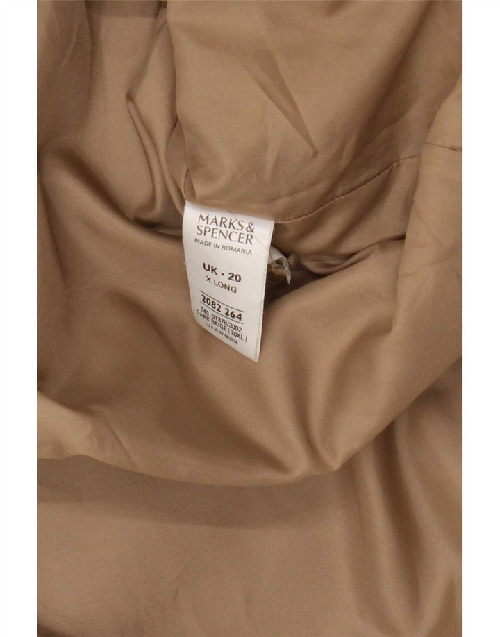 Marks & Spencer Manteau long pour femme UK 20 2XL Beige Polyester