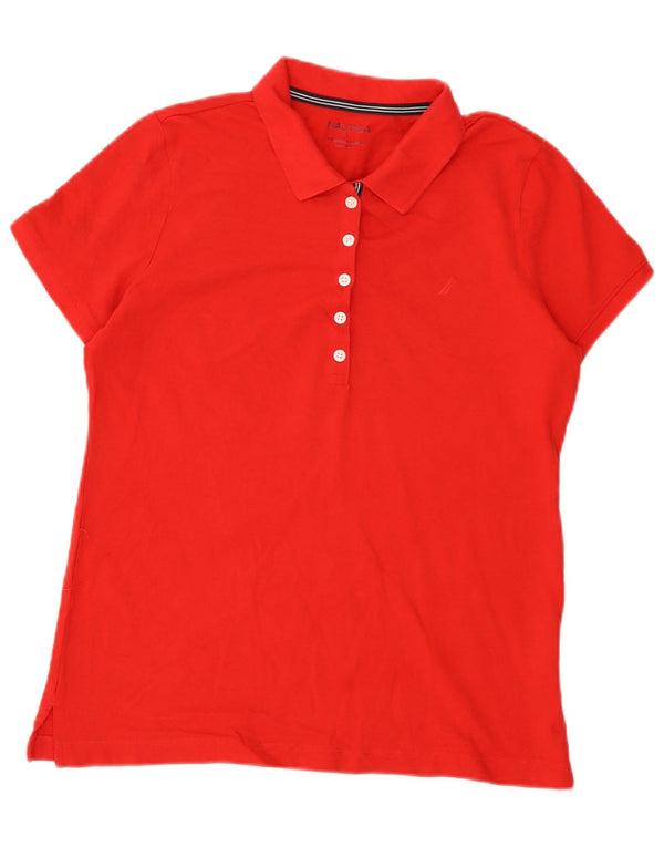 Nautica Polo Femme UK 14 Grand Coton Rouge