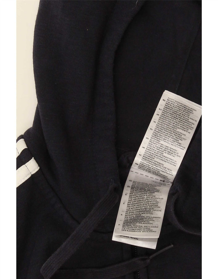 Adidas Pull à capuche zippé pour homme en coton bleu marine moyen