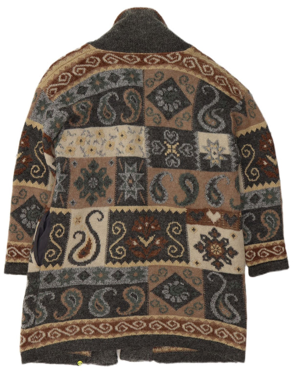 vintage Womens Longline Cardigan Sweater UK 18 XL Multicolore Paisley