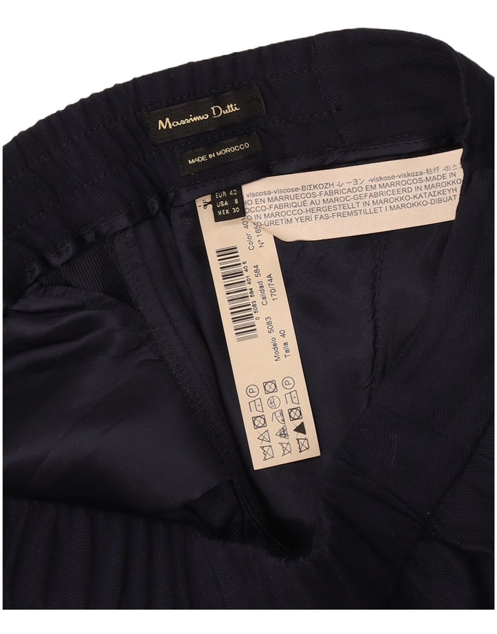 Massimo Dutti Pantalon Chino Droit Femme EU 40 Medium W30 L29 Bleu Marine