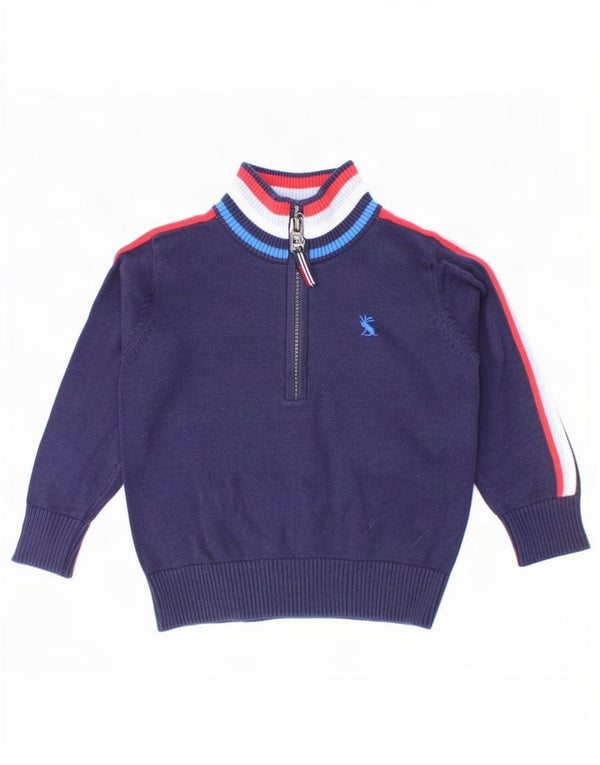 Joules Pull à col zippé pour bébé garçon 18-24 mois Bleu marine Colourblock