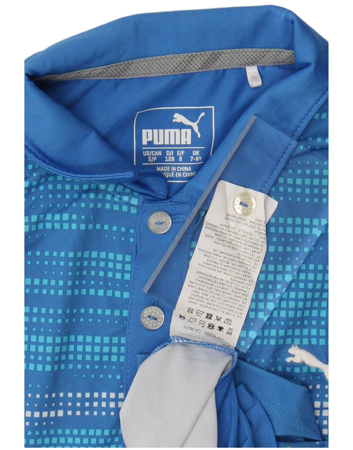PUMA Polo garçon 7-8 ans Bleu Géométrique Polyester