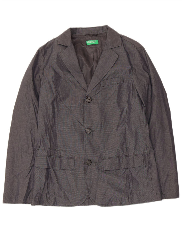 Benetton Veste Blazer 3 Boutons Garçon 11-12 ans 2XL Gris Coton