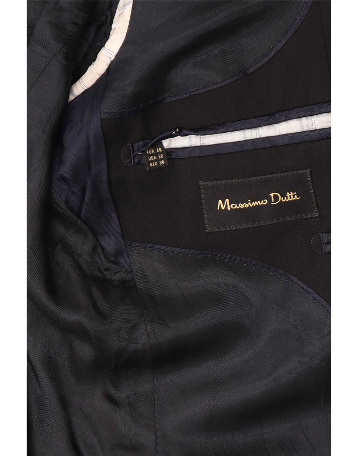 Massimo Dutti Veste Blazer 2 Boutons Homme EU 48 Laine Noir Moyen