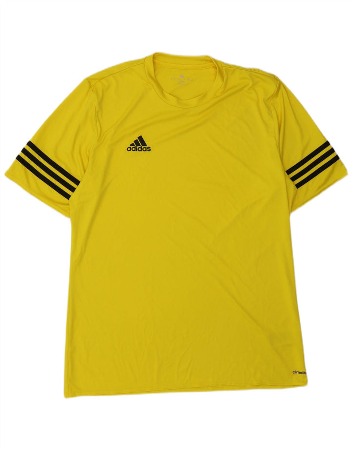 ADIDAS T-shirt Climalite pour hommes, grand jaune, polyester