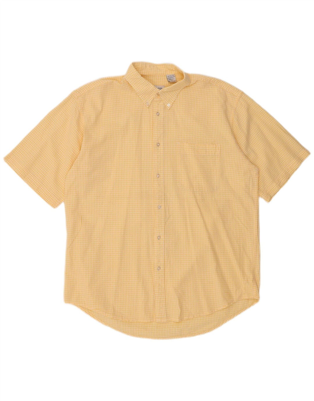 IZOD Chemise à manches courtes pour homme en coton vichy jaune