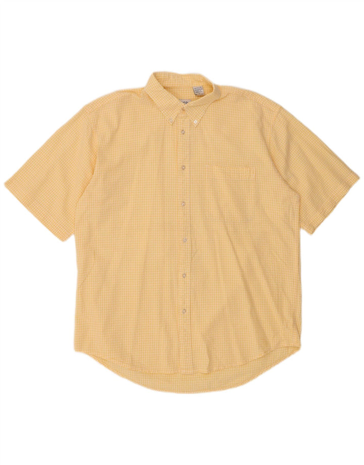 IZOD Chemise à manches courtes pour homme en coton vichy jaune