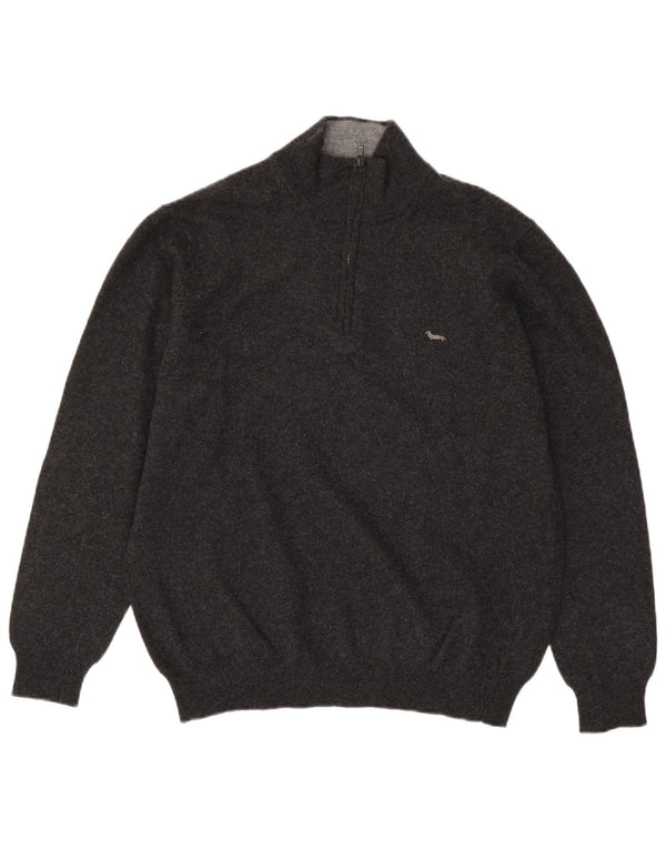 Harmont & Blaine Pull à col zippé pour homme 3XL Gris Laine